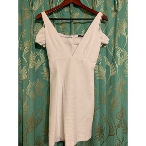 Off the shoulder white dress